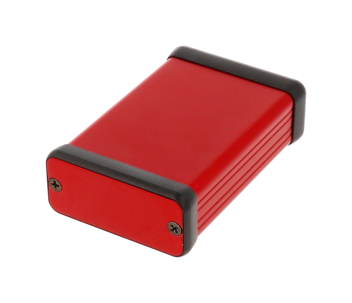 portable red metal housing with plastic frame 