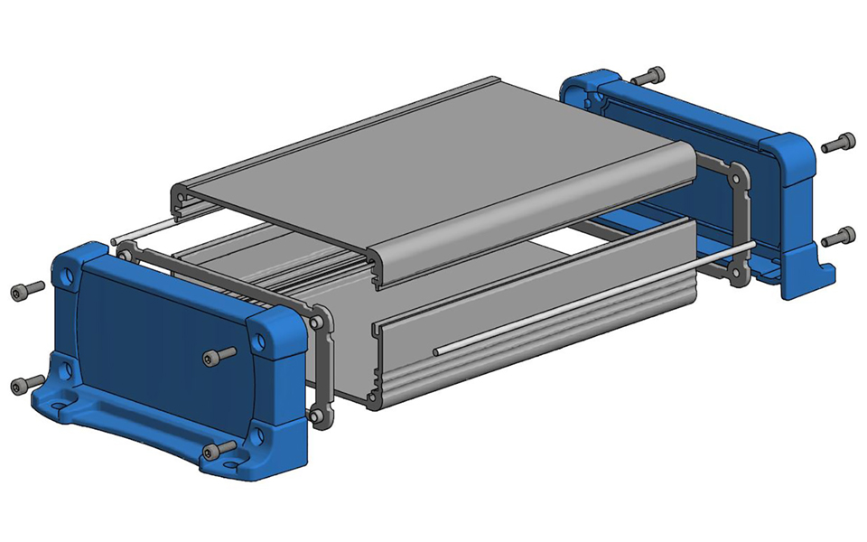 Takachi EXWF profile enclosure with flanged plastic covers