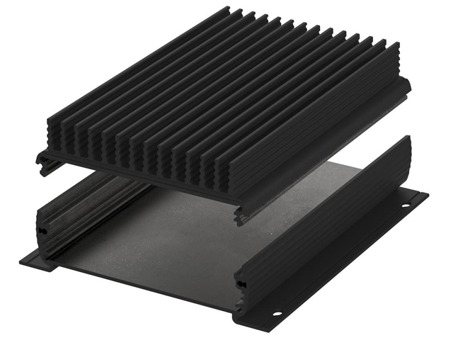 Bopla Alubos ABPH1000KWL universal powder coated two-part profile with radiator and wall-mounting brackets