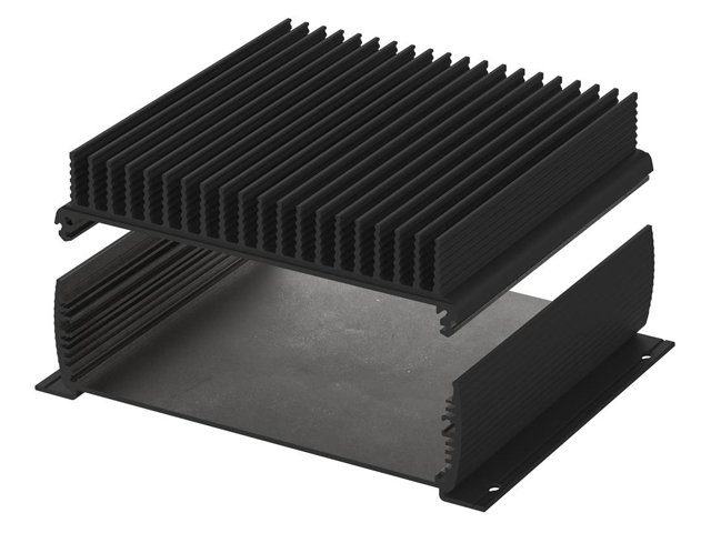 Universal powder coated two-part profile with radiator and wall-mounting brackets