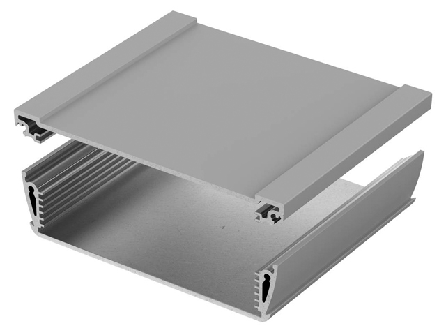Bopla Alustyle ASPH 1230 aluminium 2-pieces profile for unversal enclosures, can be equipped with battery compartment, wall-mounting brackets, tower feet