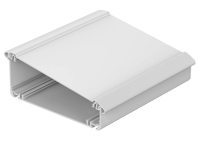 Inclined profile housing for wall-mount and desk top applications