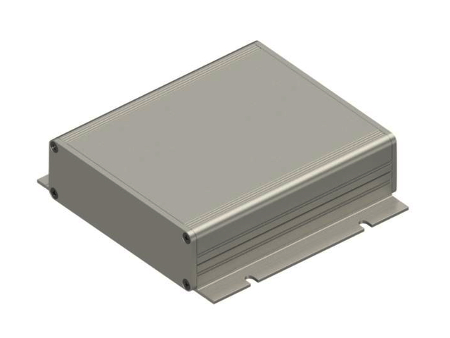 Heat dissipating aluprofile box for indoor wall-mounted systems, for 100 mm eurocards