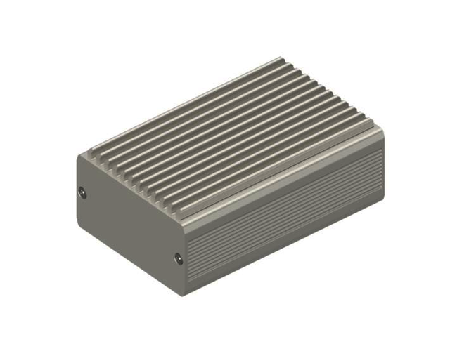 Heat dissipating  aluminium case with slide-in radiator