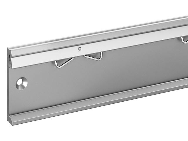 Aluminium extruded profile universal DIN rail holder