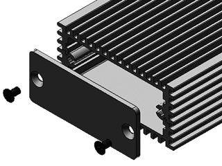 Small enclosure for power electronics, with heat sink fins on all the sides of the profile