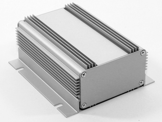 universal instrument heat sink box from aluprofile with removable wall-mounting brackets for indoor applications