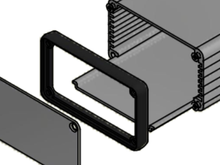 Hammond 1455 serie aluminium extruded two-pieces housing with plastic frame