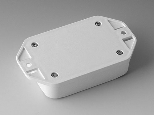 electronic enclosure with flanges for mounting on walls, ceilings and tubes; IP65