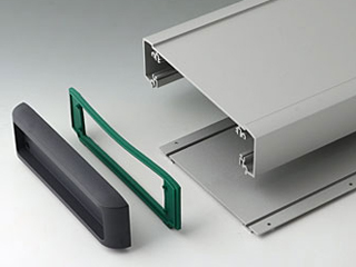 Robust aluprofile extruded housing with ASA+PC-FR plastic front/end panels