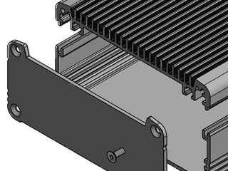Aluminium profile enclosure with slide-in radiator as top cover for effective power dissipation