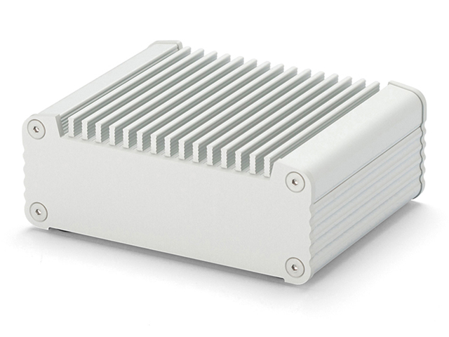 Takachi EXH power dissipating aluminium extruded enclosure with heat-sink fins on the top profile