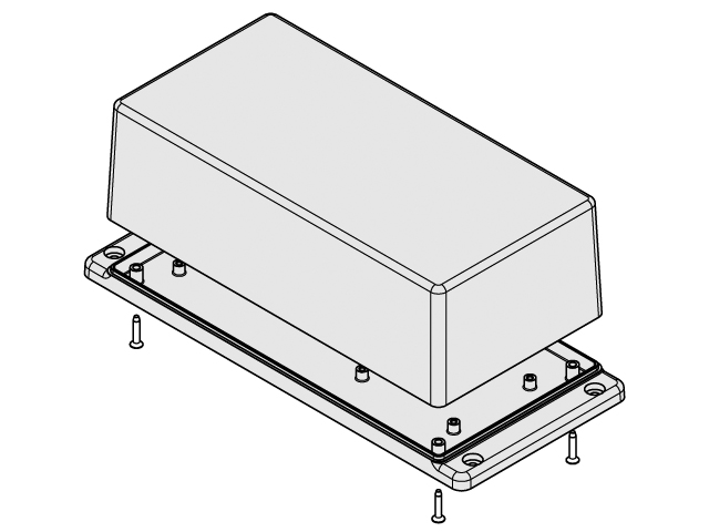 plastic enclosure for compact electronic projects with wall mount flanges