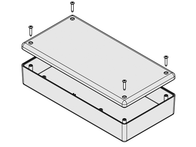 plastic enclosure for compact electronic projects with wall mount flanges